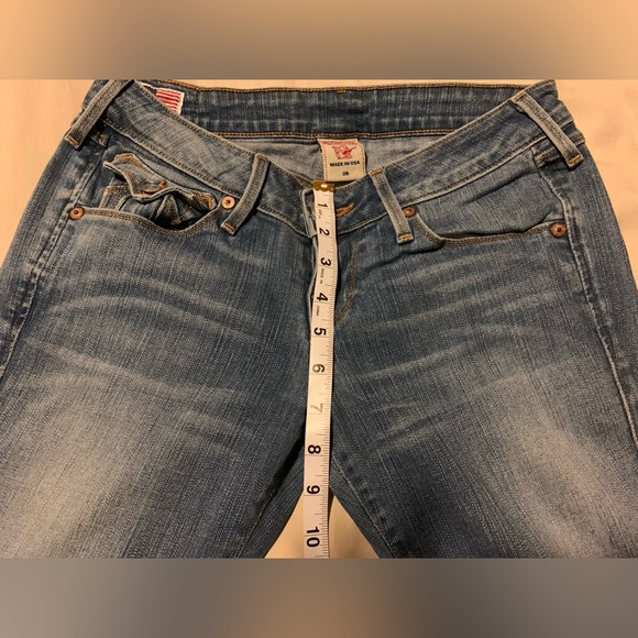 True Religion Becky Bootcut Flare jeans size 26 Medium Wash Made in USA 90s Y2K - Picture 13 of 14